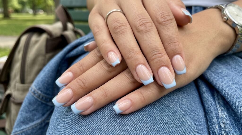baby blue nail design ideas cute