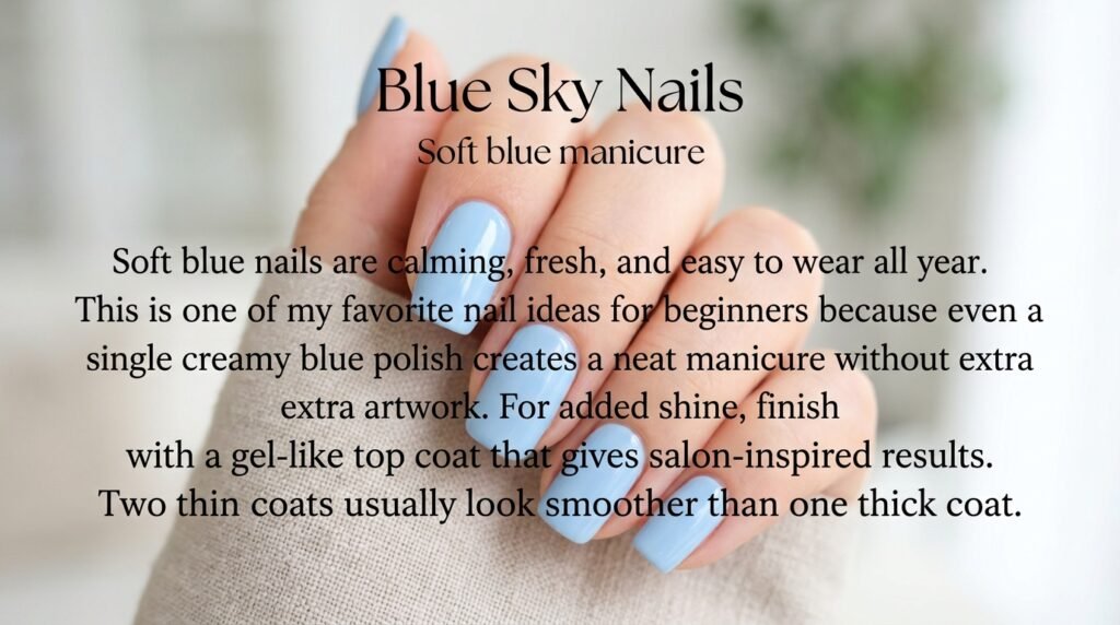 Soft blue manicure