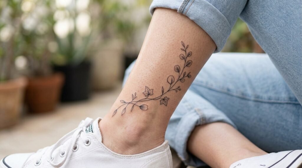 Minimal Vine Tattoo