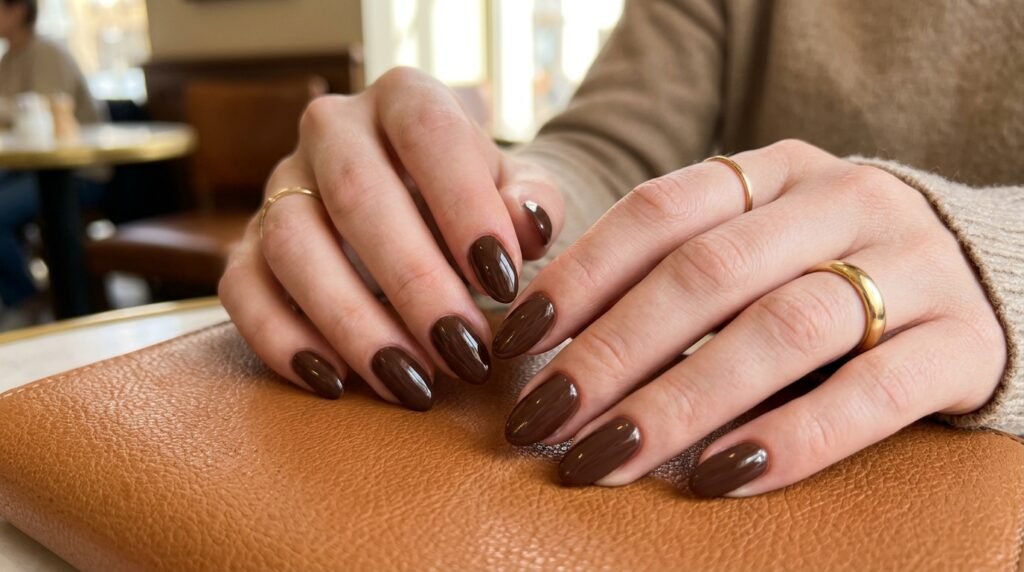 Brown Almond Nails