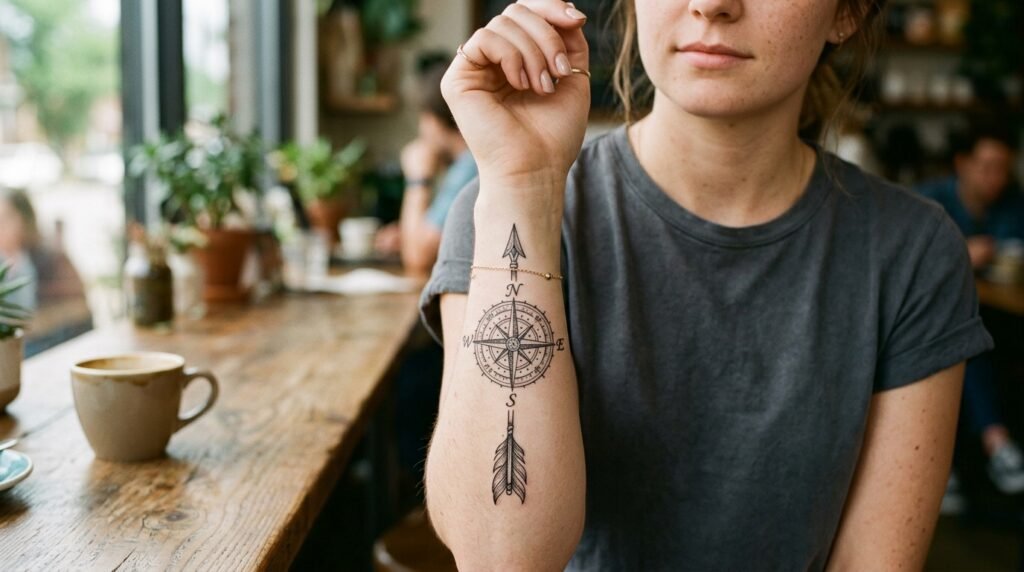 Compass Arrow Tattoo
