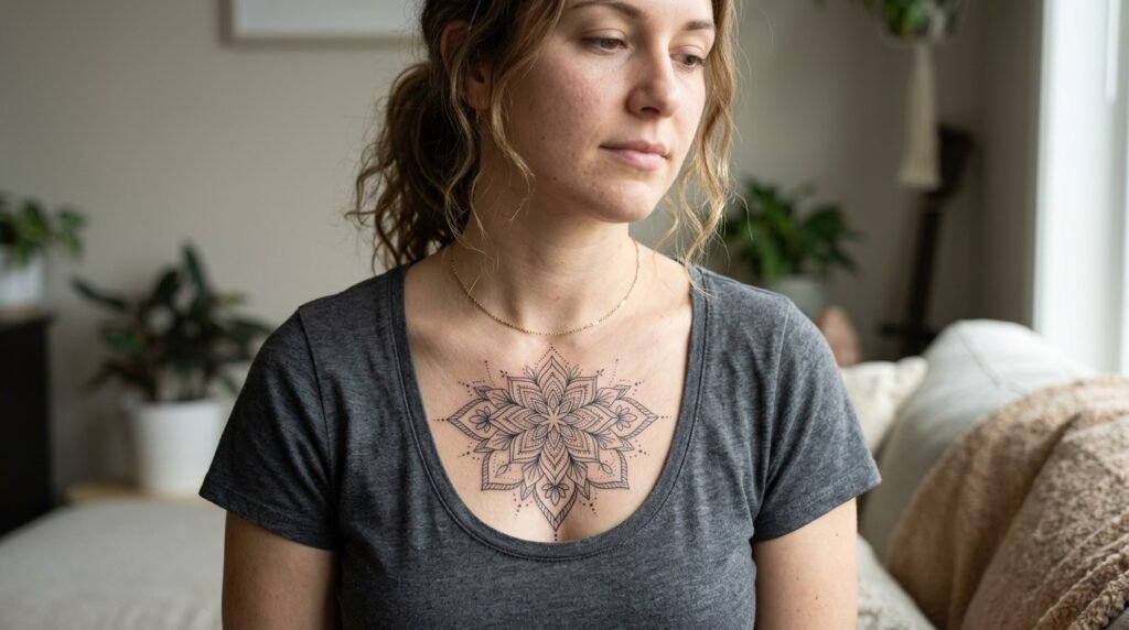 Mandala Chest Tattoo