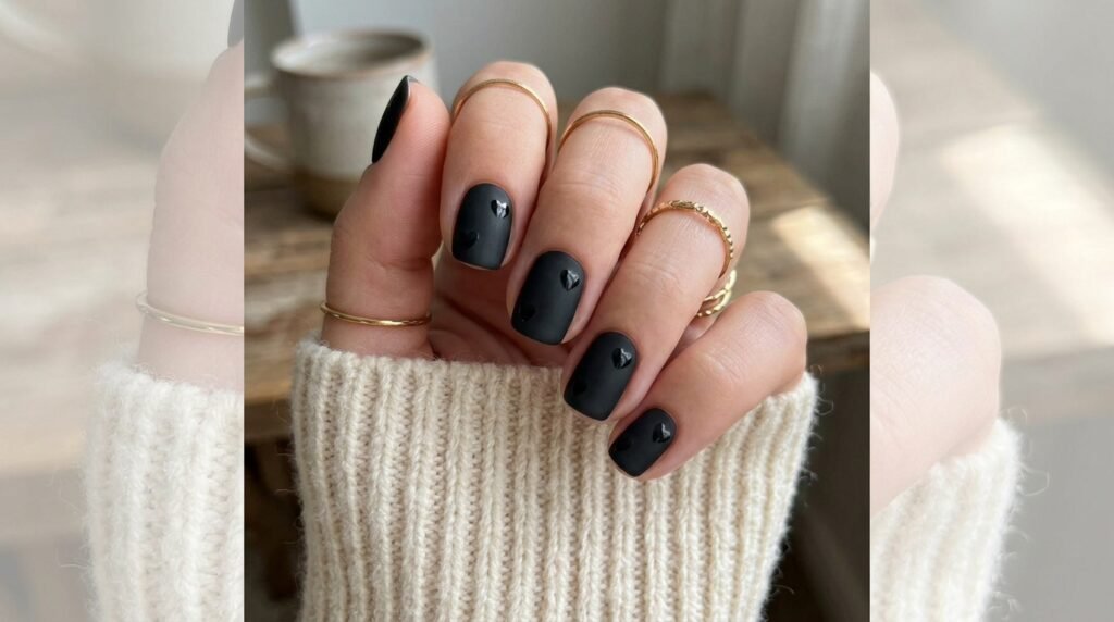 cute nail design ideas black