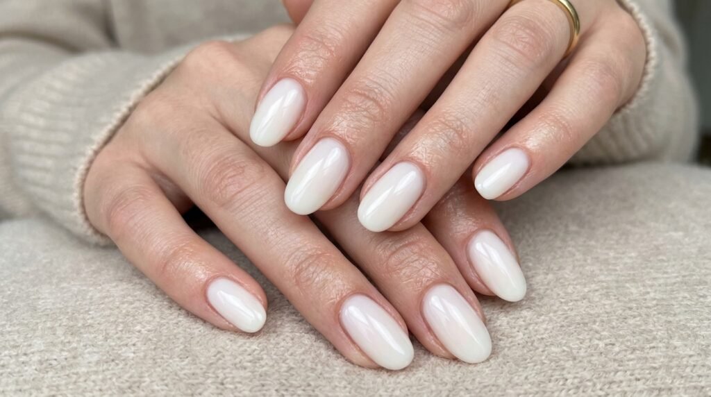 Milky Acrylic Nails