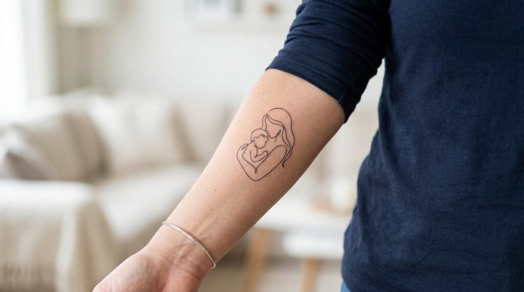 Mother Child Outline