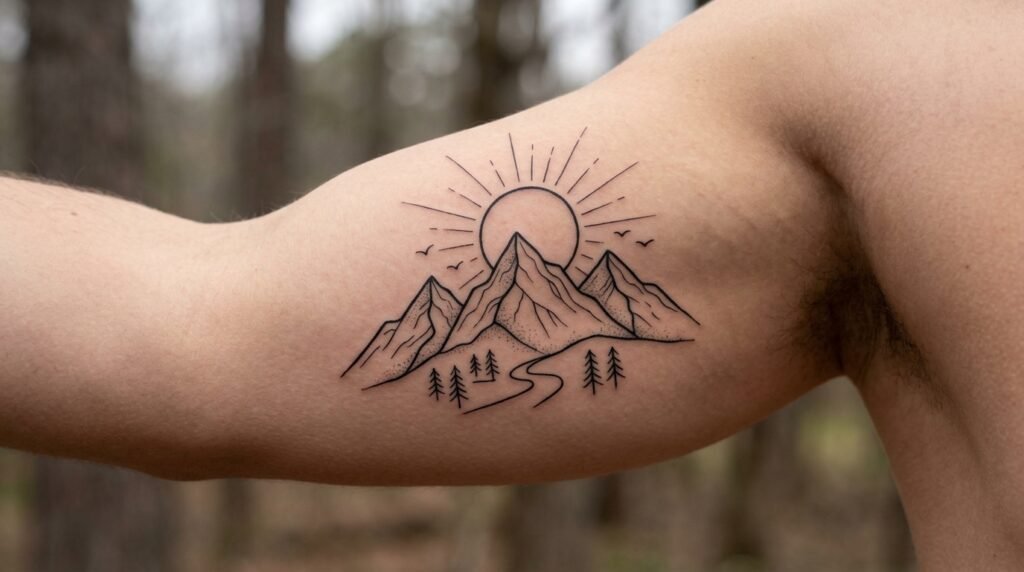Mountain Sunrise Tattoo