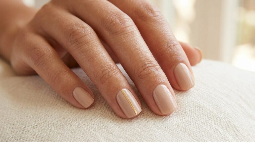 Neutral Stripe Nails