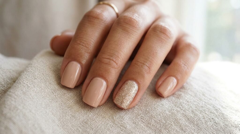 Subtle glitter nails