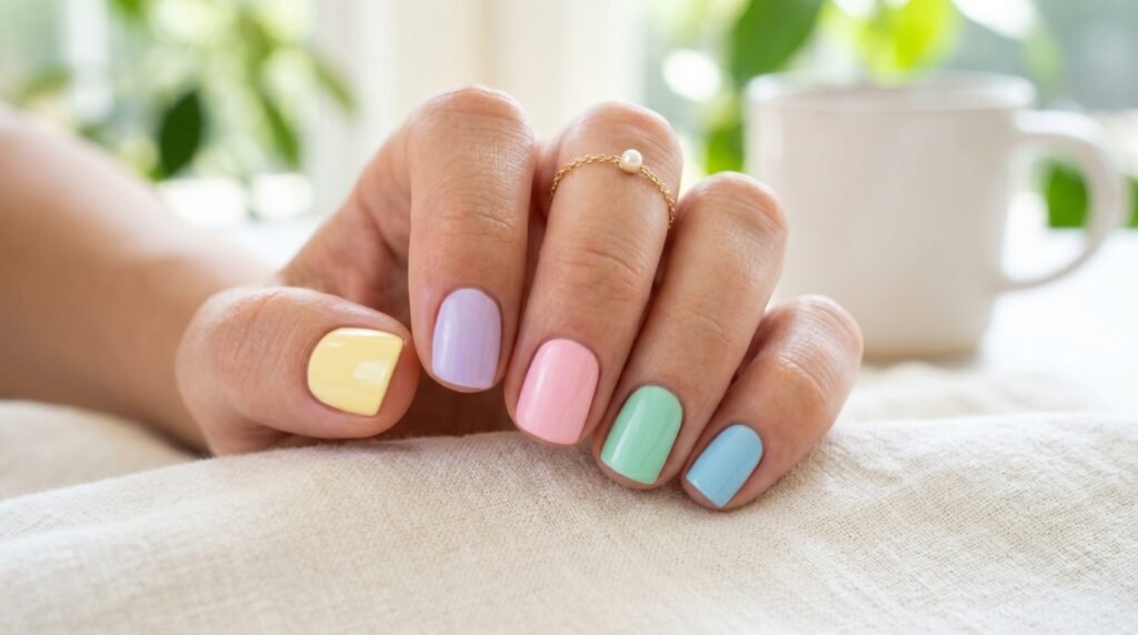 Pastel Accent Nails
