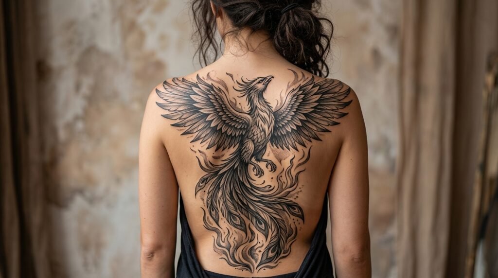 Phoenix Back Tattoo