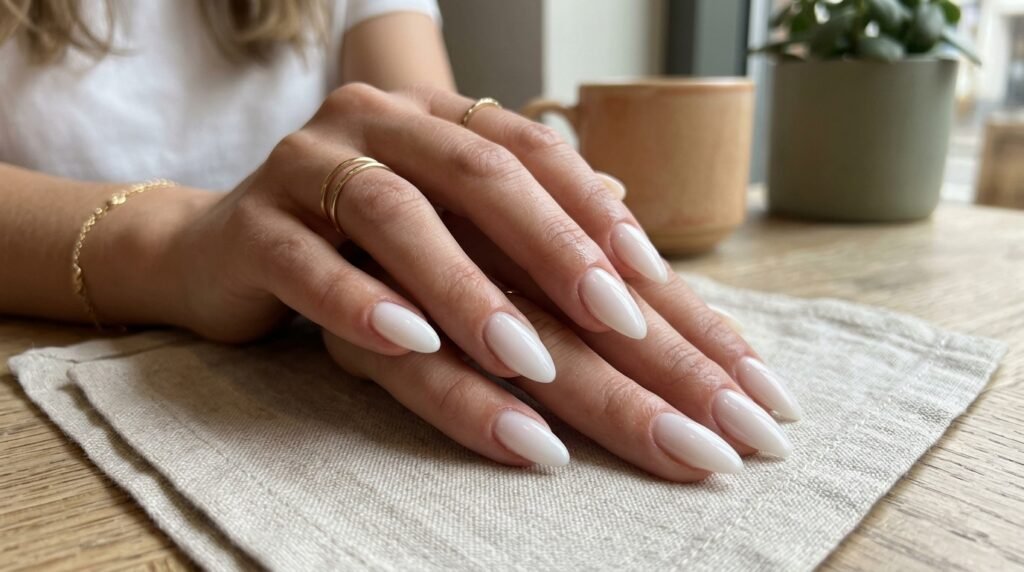 Almond acrylic manicure