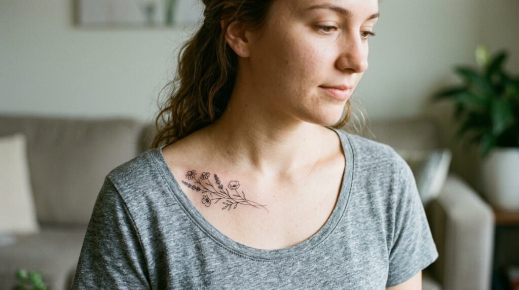Wildflower Collarbone Ink