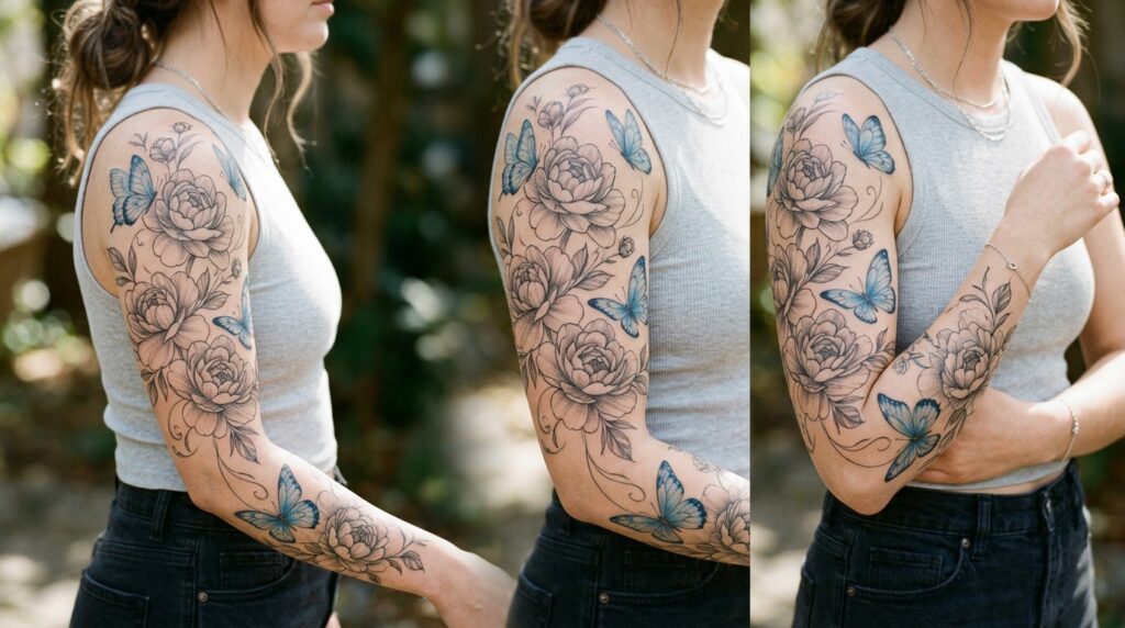 Butterfly peony sleeve