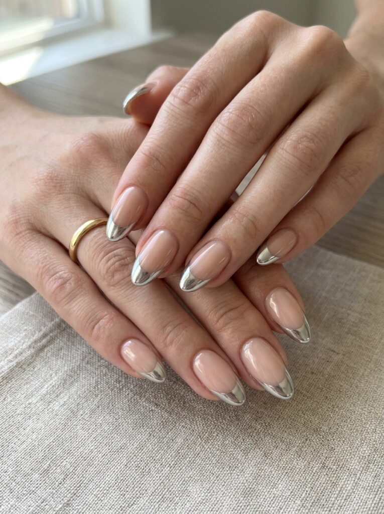Chrome French Nails