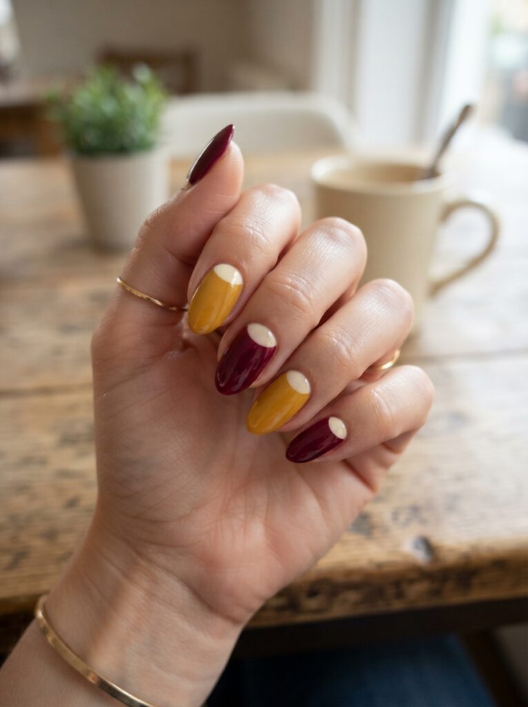 Color half moon accents