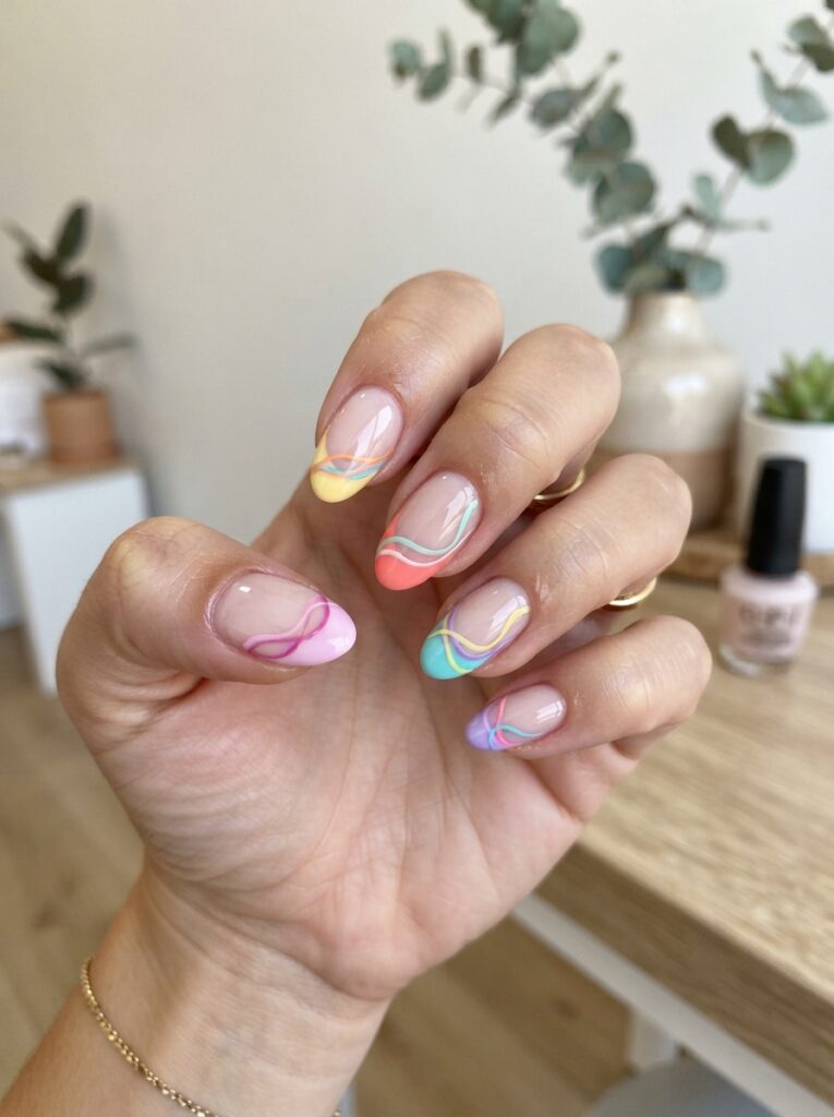 Swirl French Nails