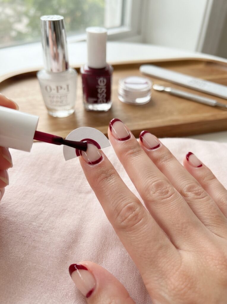DIY reverse French nails