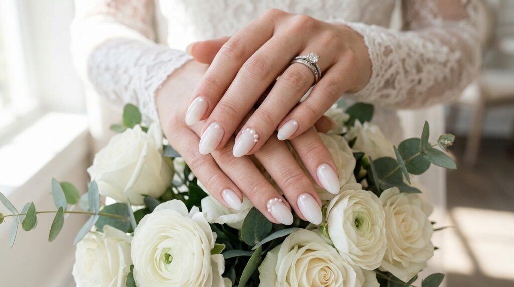 Pearl Wedding Nails