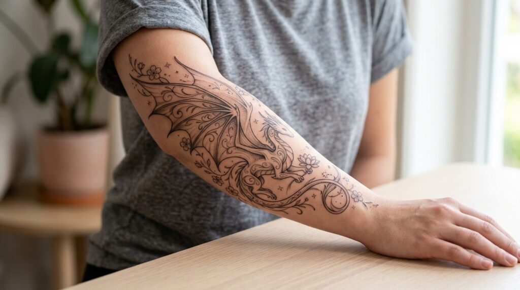 Dragon wings tattoo