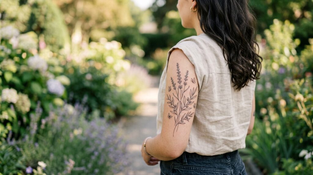 Back arm floral