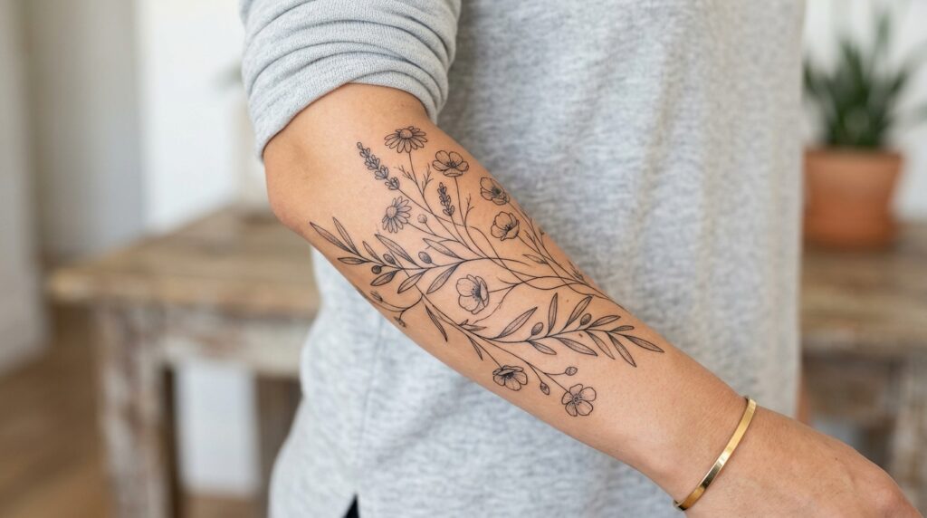 Floral arm design