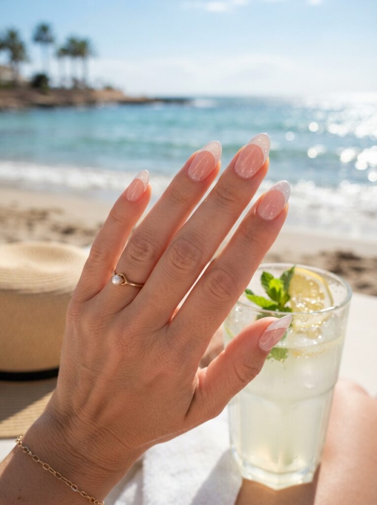 Sparkle French manicure