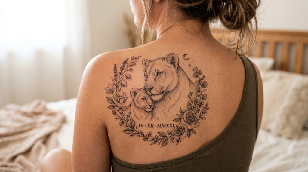 Lioness and cub