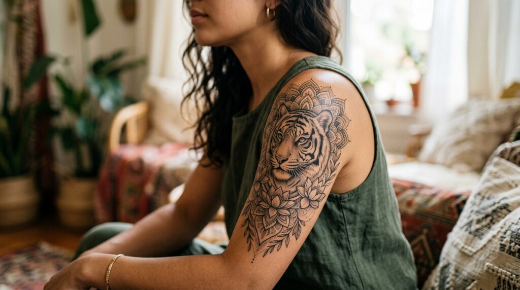 Mandala tiger tattoo