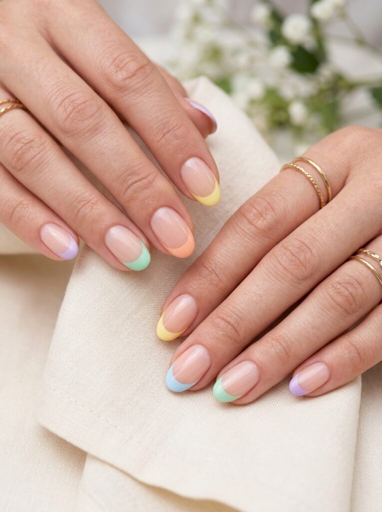 Pastel French Nails
