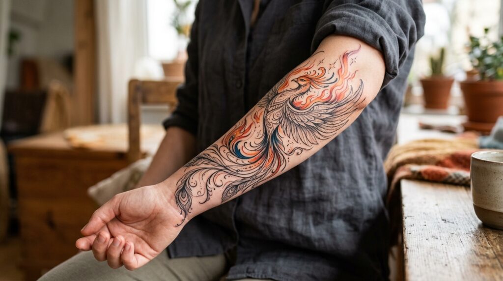Phoenix arm tattoo