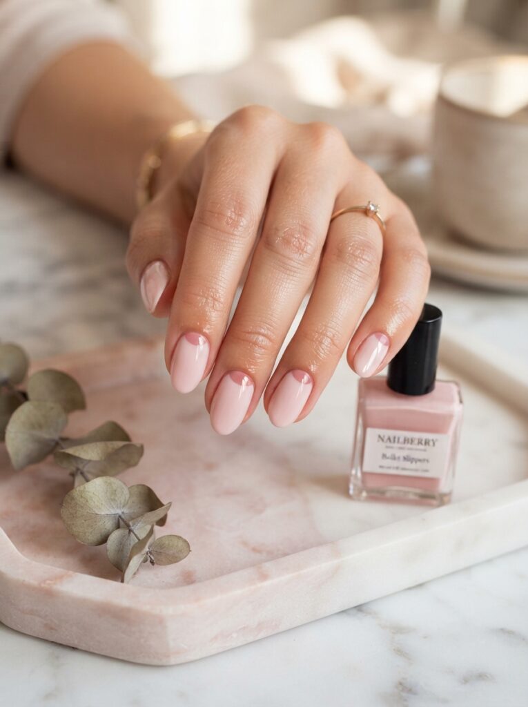 Soft pink half moons