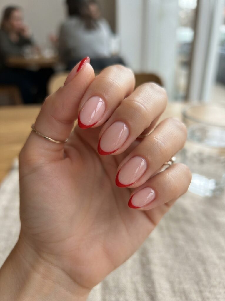 Red French manicure