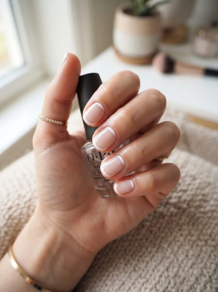 Short reverse French nails