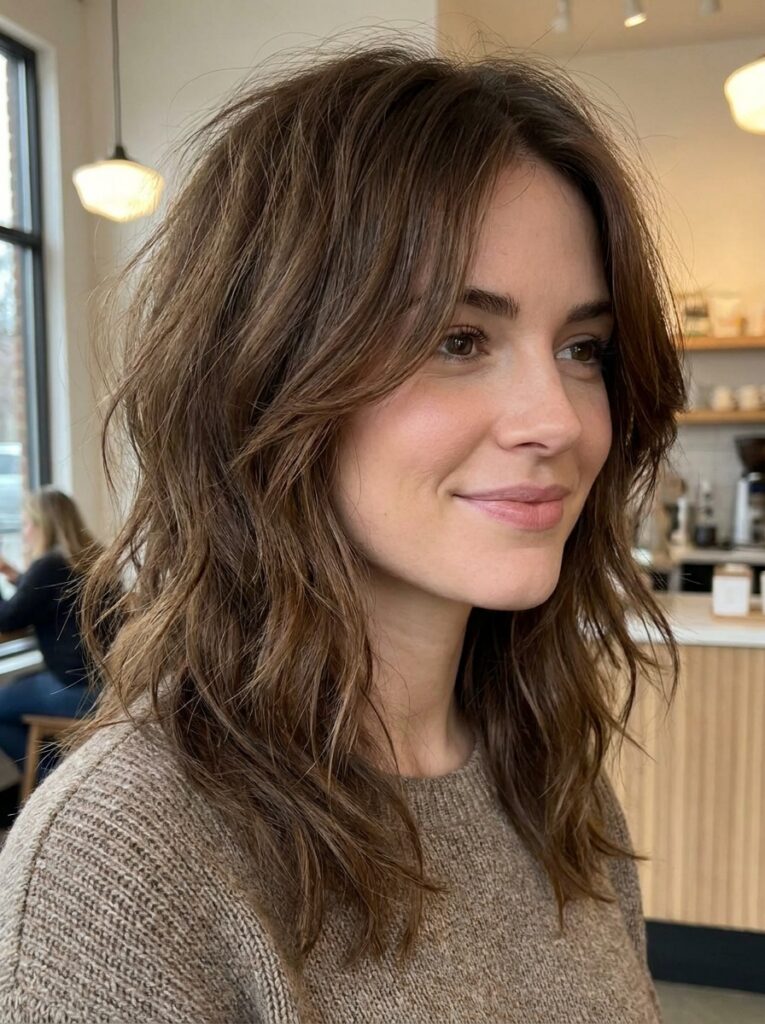 Shoulder-Length Shag hair
