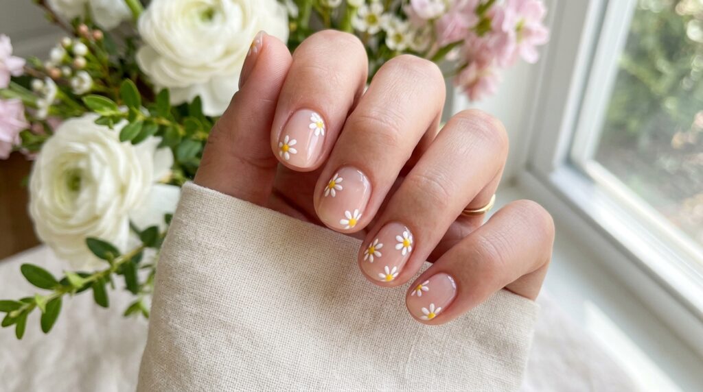 Tiny Daisy Nails