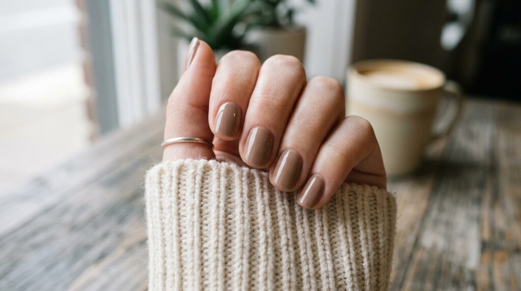 Minimal Mocha Nails