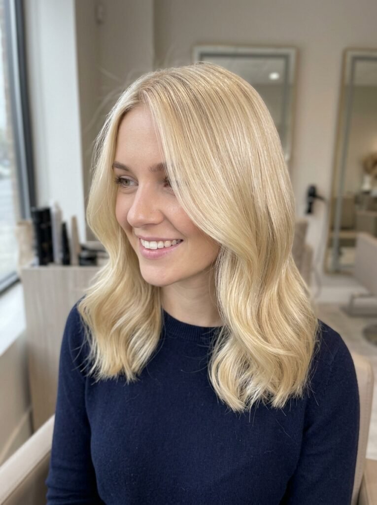 All-Over Bright Blonde With Glossy