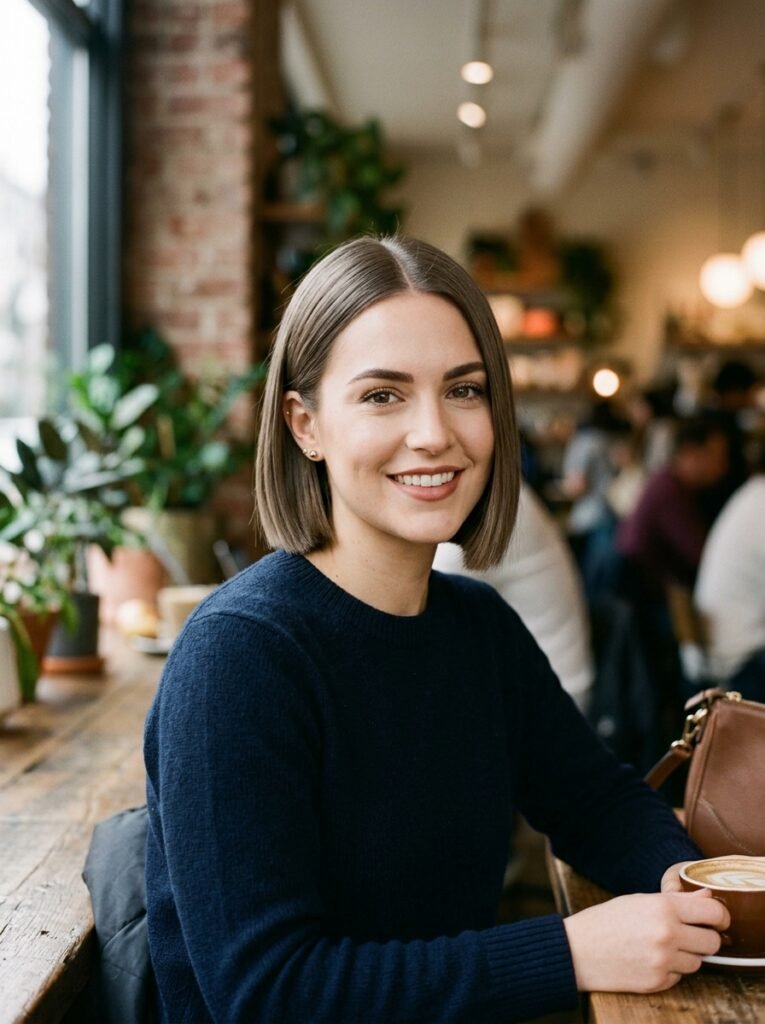 Ash Brown Brunette Bob