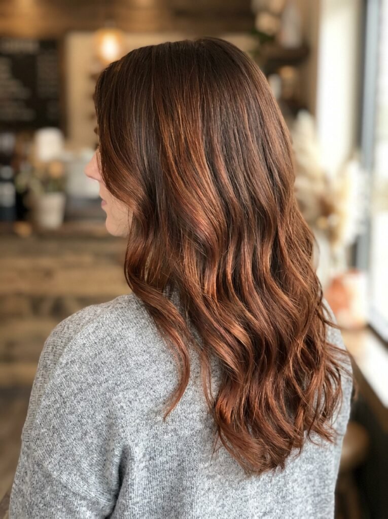Auburn brunette balayage