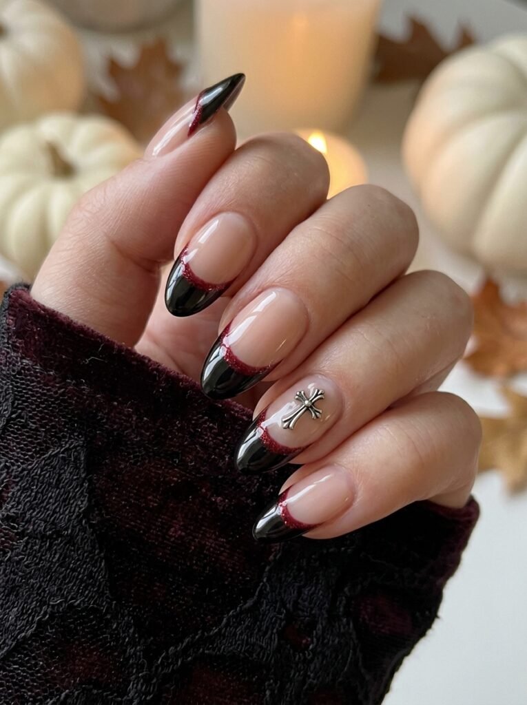 Gothic French Tip Nails