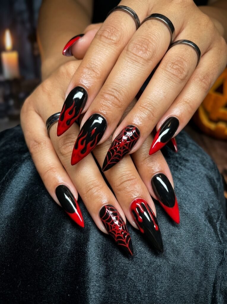 Sharp Stiletto Halloween Nails