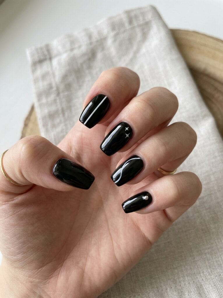 Minimal black coffin art