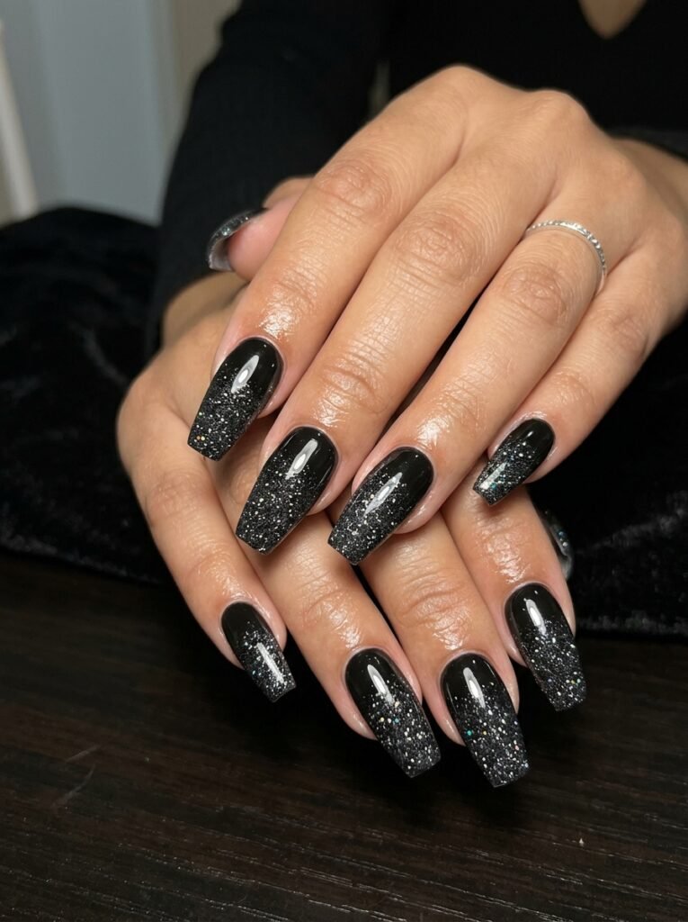 Black Glitter Coffin