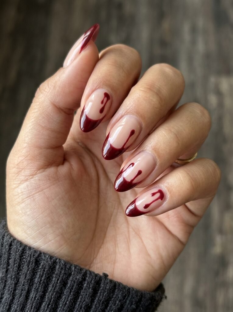 Blood Drip French Tips