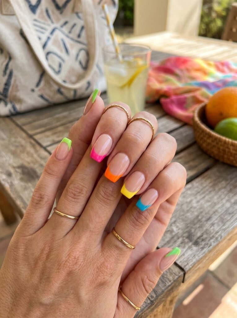 Bright summer nail tips