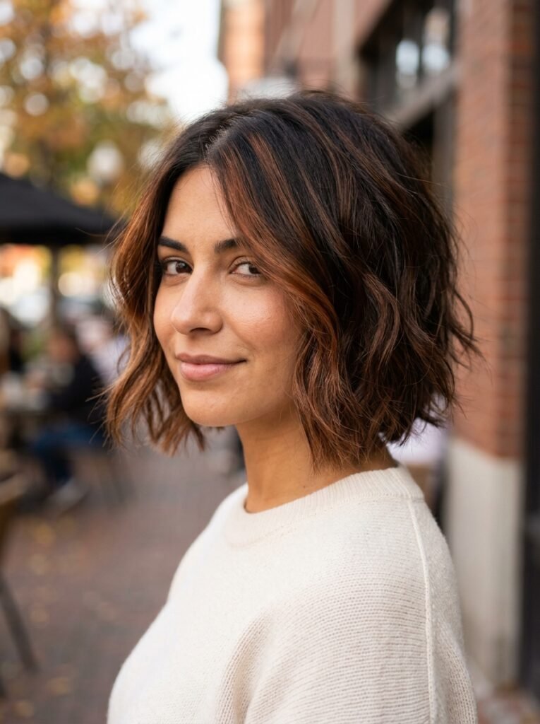 Cool ash brown highlights
