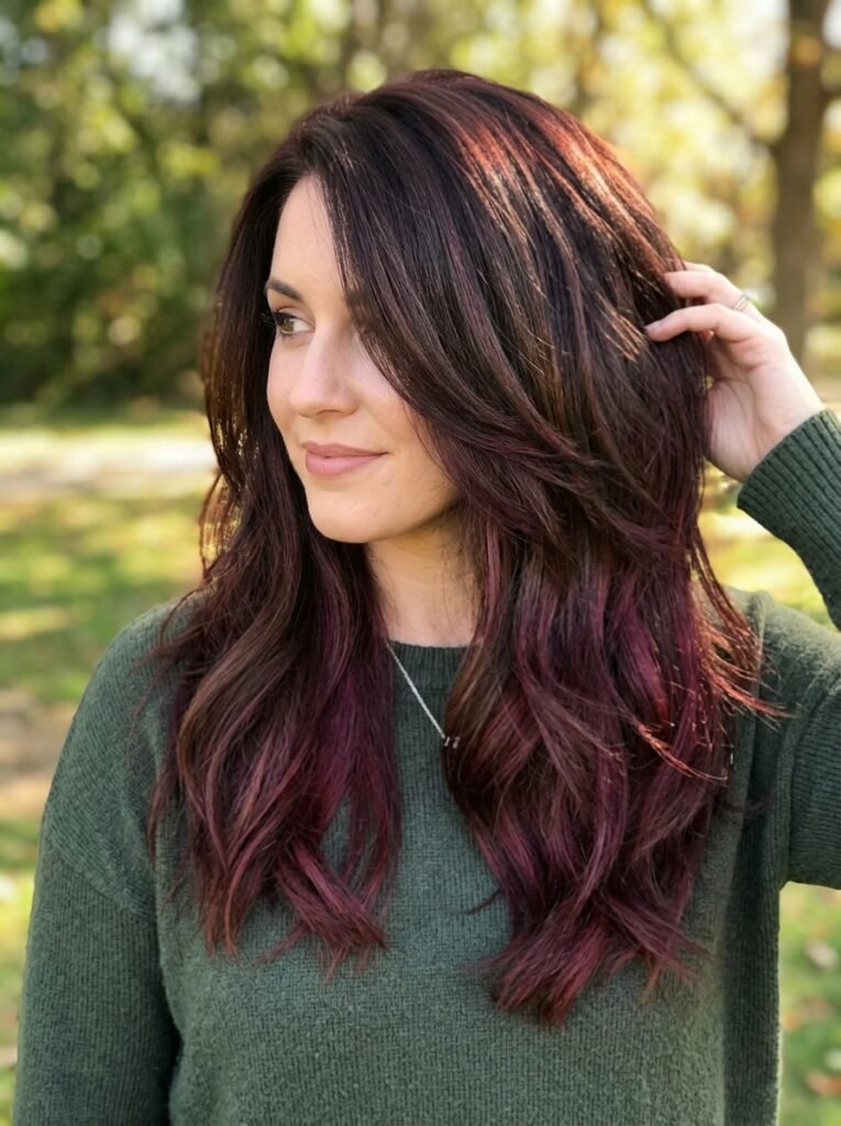 Burgundy brown layers