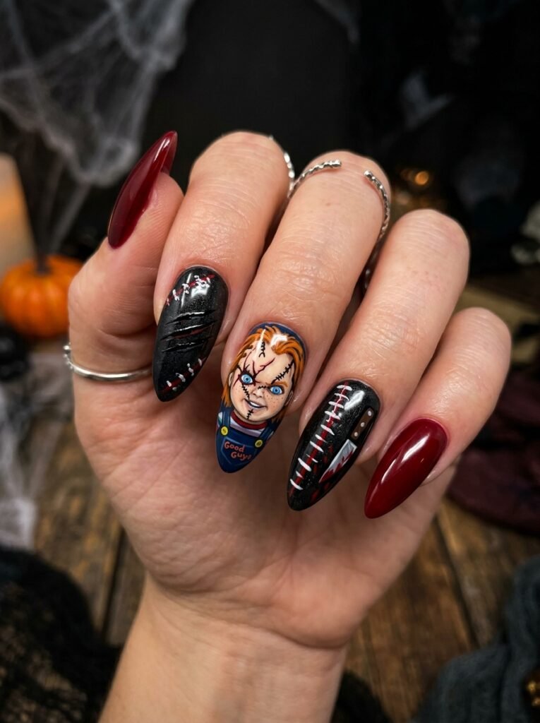 Chucky Nail Art