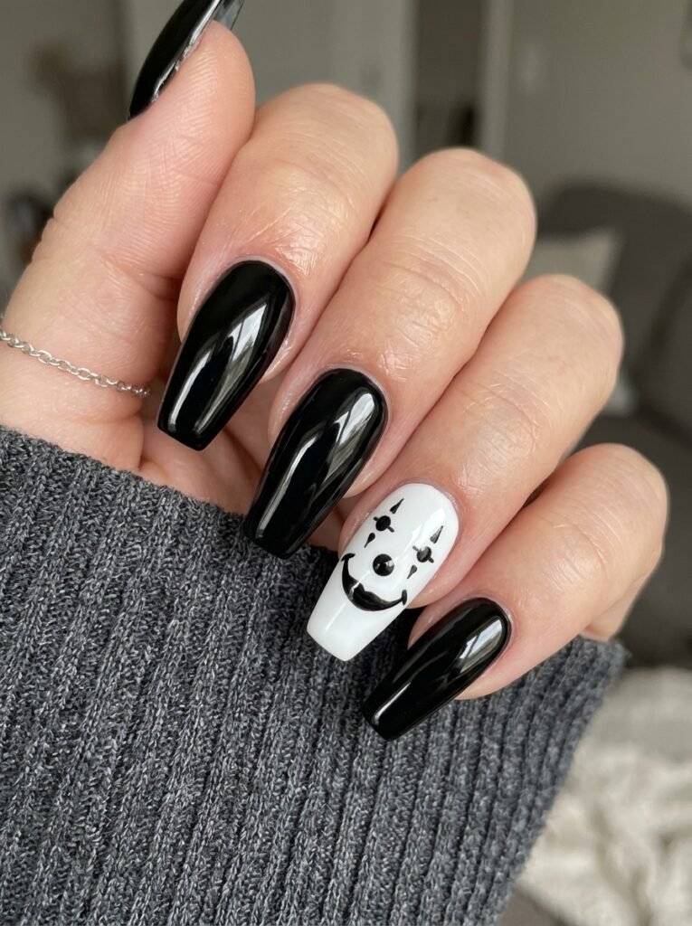 Creepy clown nail art