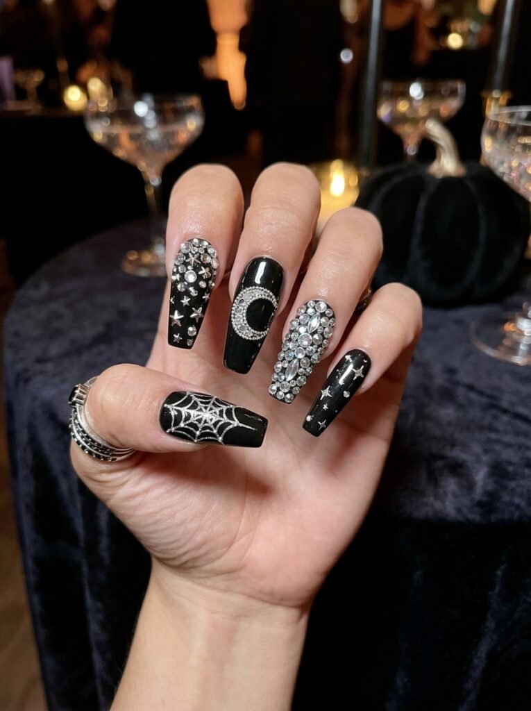 Crystal Halloween Nail Glam